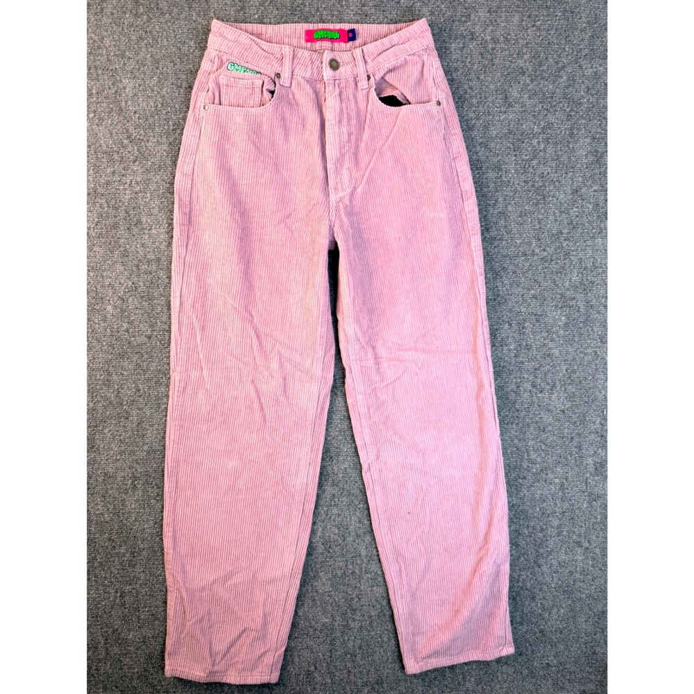 Empyre Womens 0 Corduroy Pants Purple Wide Leg Skate Streetwear Y2K Baggy Trouse